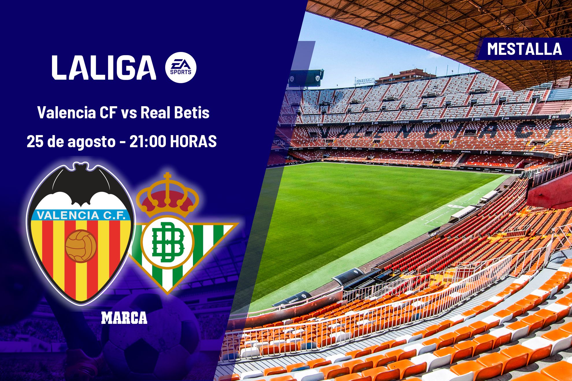 Valencia - Betis: horario y dónde ver hoy en TV y online el partido de LaLiga EA Sports