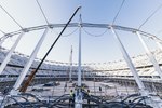 El Nou Mestalla inicia el izado de los cables de su cubierta en una de las fases clave de la obra