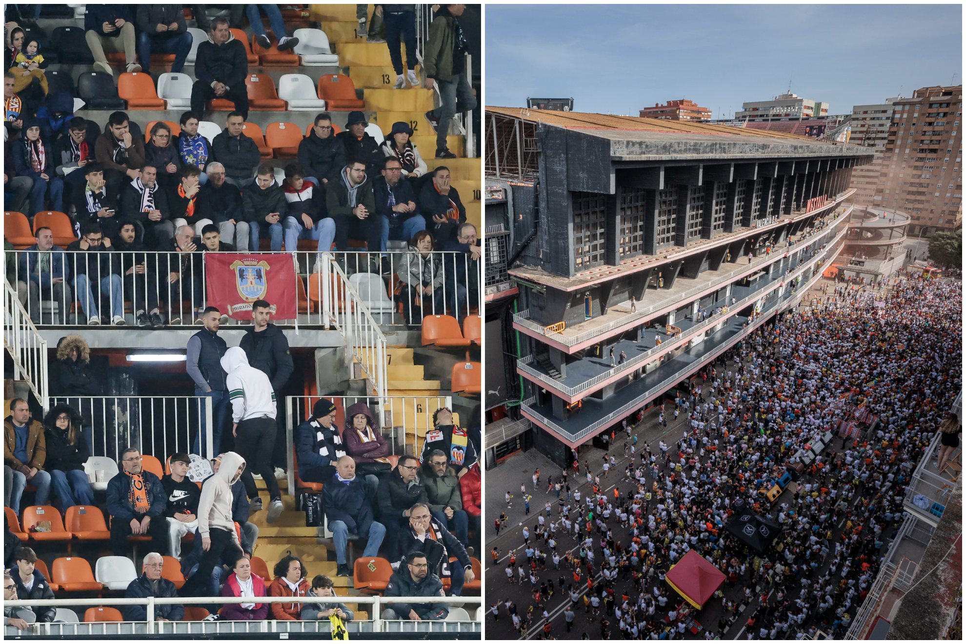 La afición del Valencia prepara protestas en Mestalla durante el partido ante el Barcelona: "El último gran servicio a nuestro club"