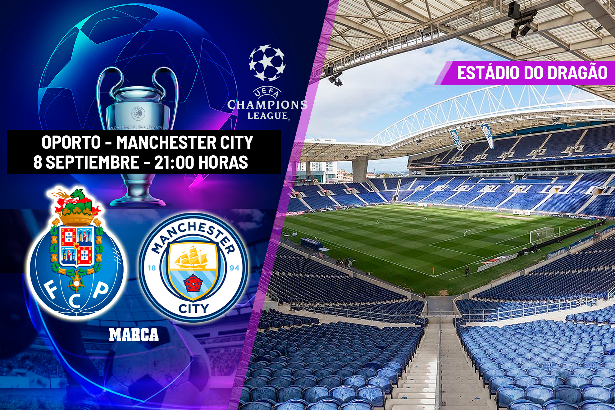 Oporto - Manchester City: horario y dónde ver por televisión y online el partido de la Champions League