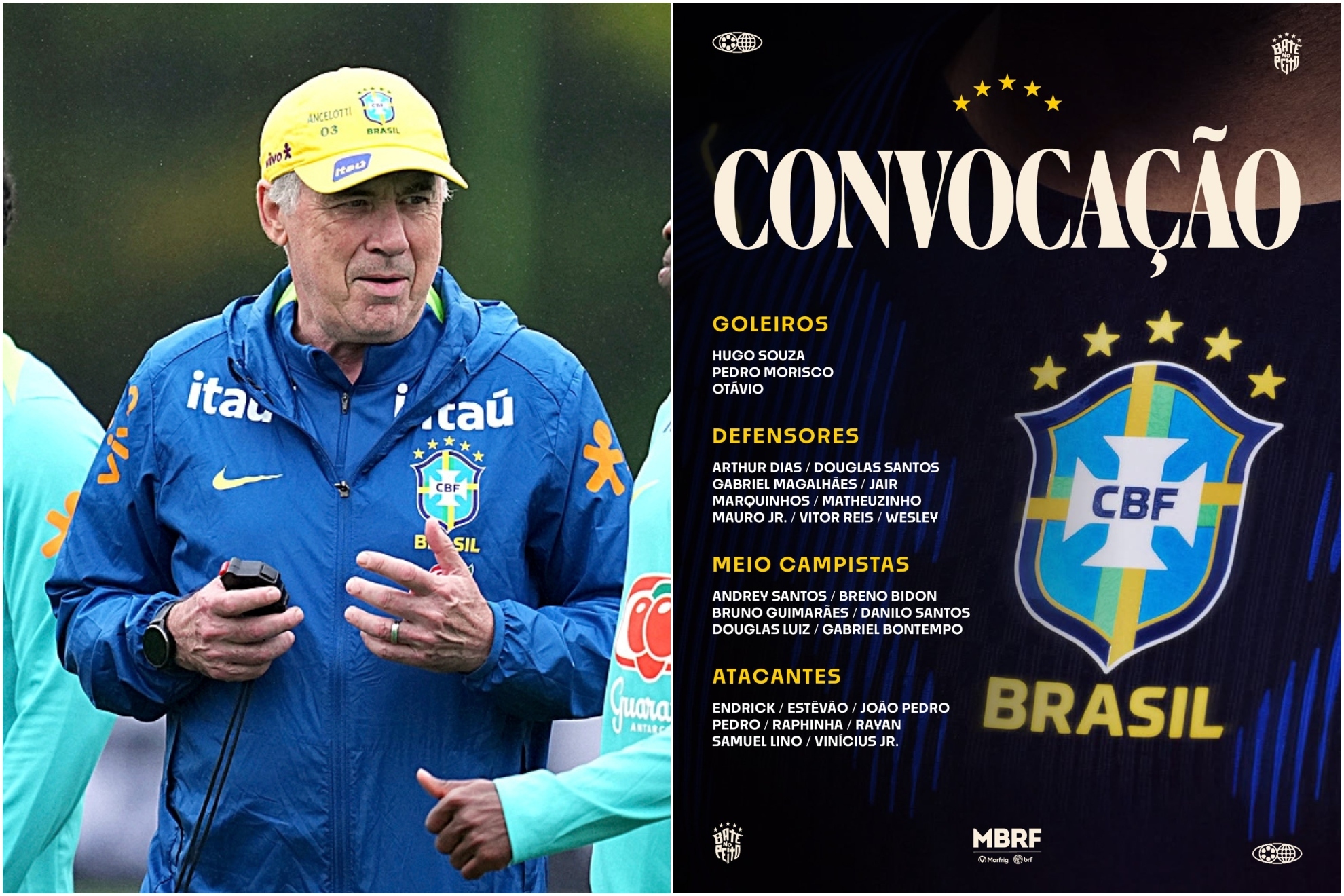 Ancelotti confecciona su primera lista del Brasil post-Neymar