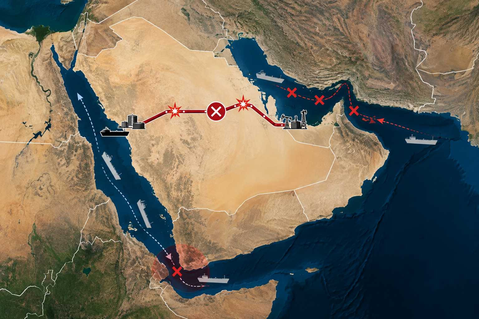 Arabia Saudí cierra su principal alternativa al estrecho de Ormuz tras varios ataques: qué pasa ahora con millones de barriles de petróleo