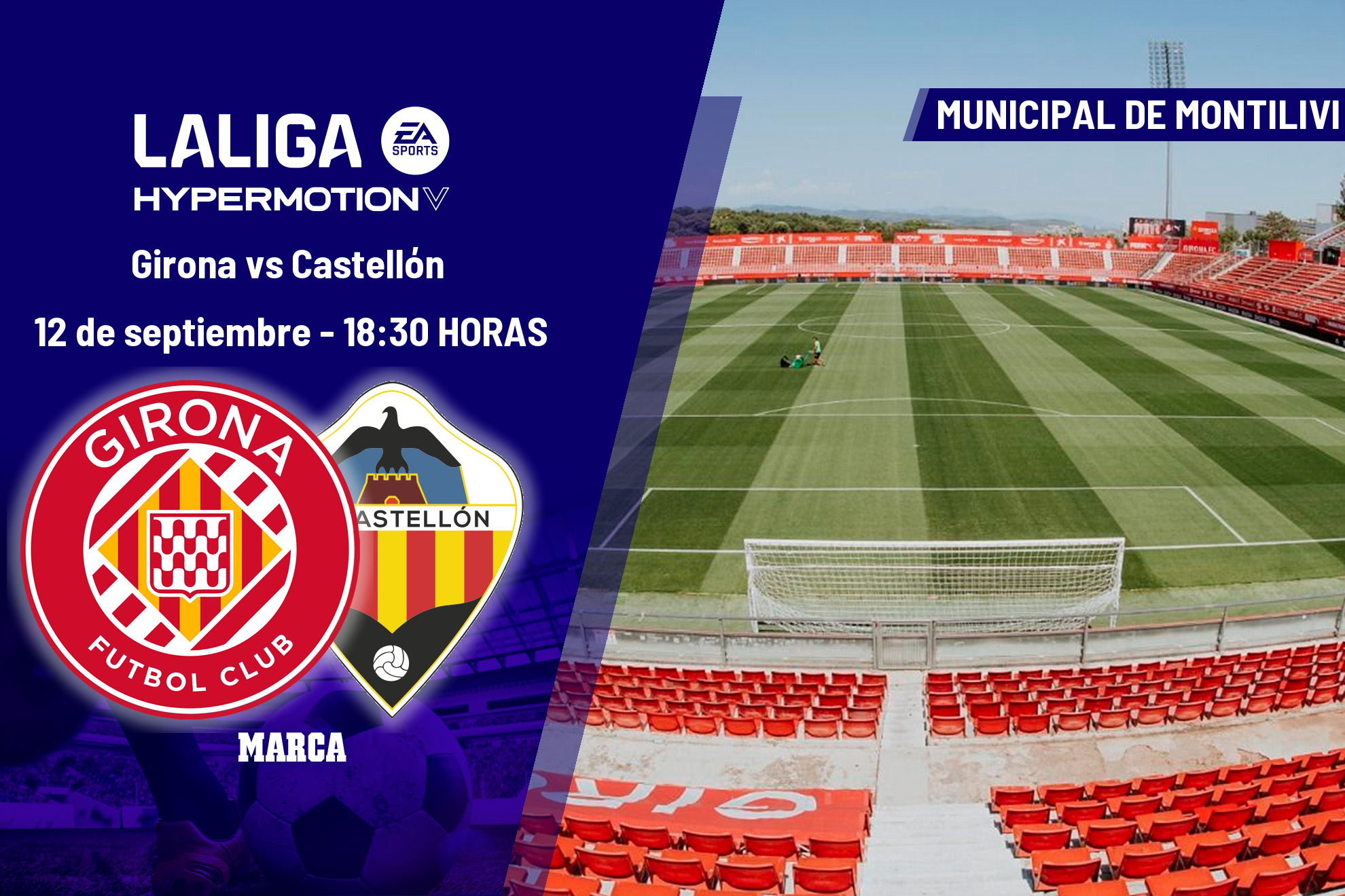 Girona - Castellón: horario y dónde ver hoy en TV y online el partido de la jornada 5 de LaLiga Hypermotion
