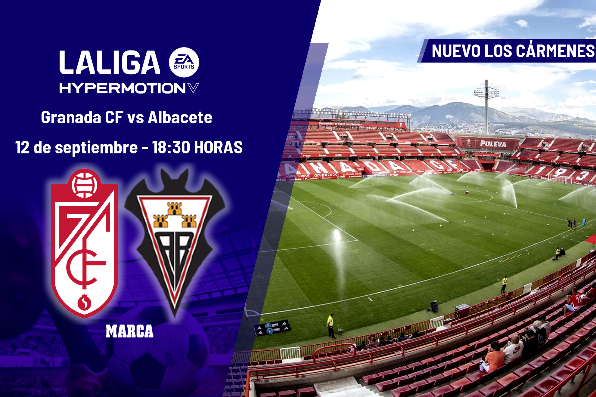Granada CF - Albacete: horario, dónde ver hoy en TV y canal del partido de LaLiga Hypermotion