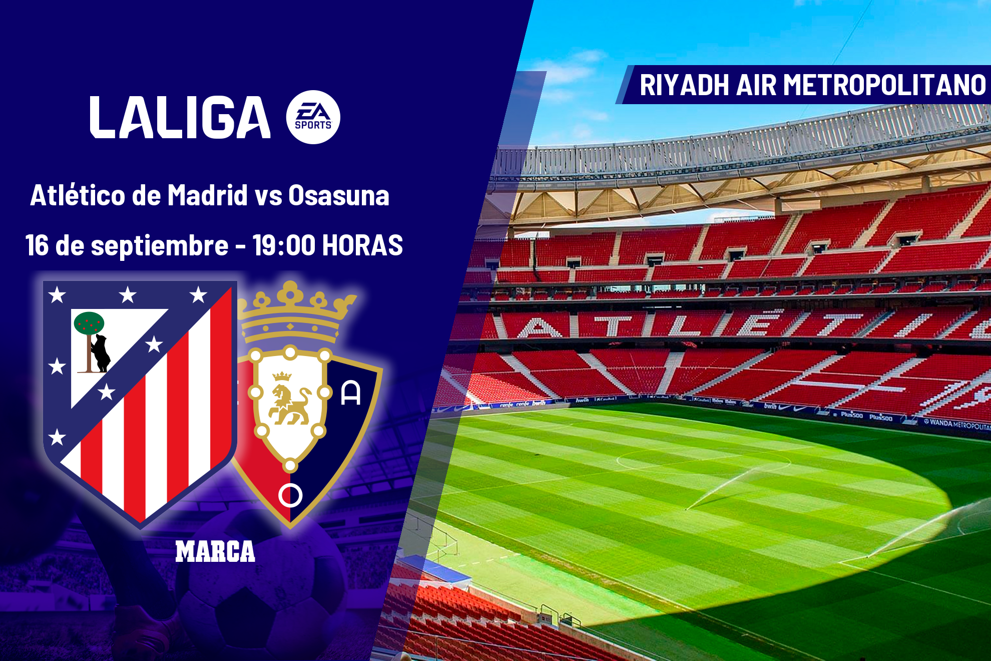 Atlético de Madrid - Osasuna: horario y dónde ver en TV hoy el partido de LaLiga EA Sports