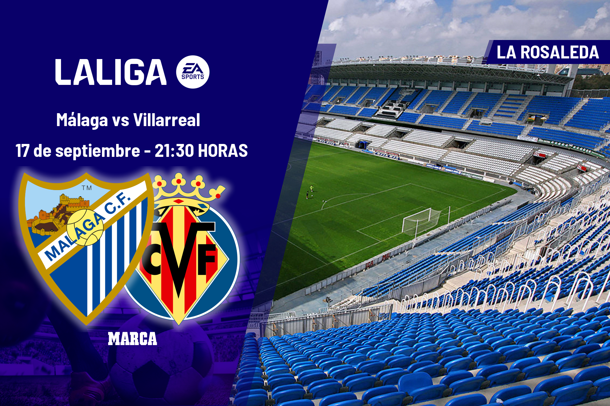 Málaga - Villarreal: horario, dónde ver en TV y canal del partido de LaLiga EA Sports