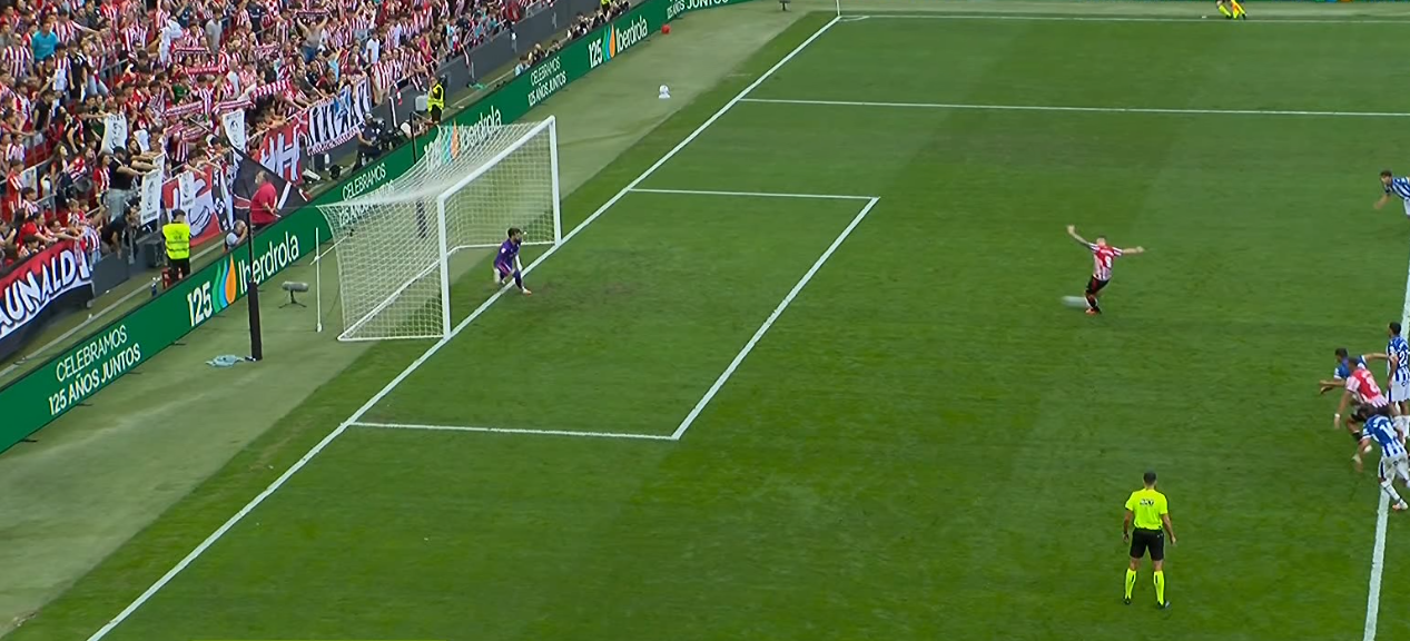 Penalti fallado por Sancet. Fuente: MARCA