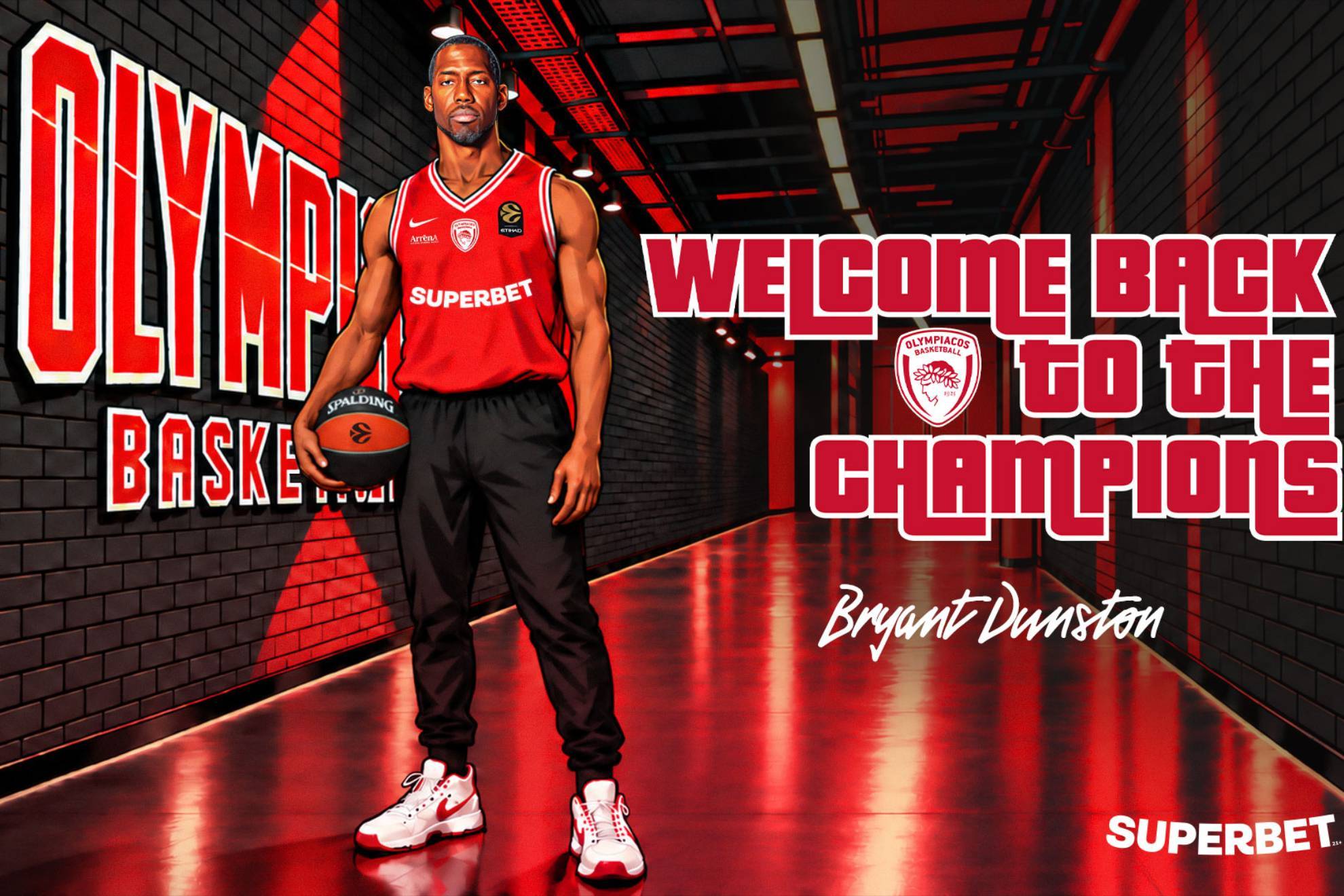 El campeón Olympiacos recupera a Bryant Dunston con ¡40 años!