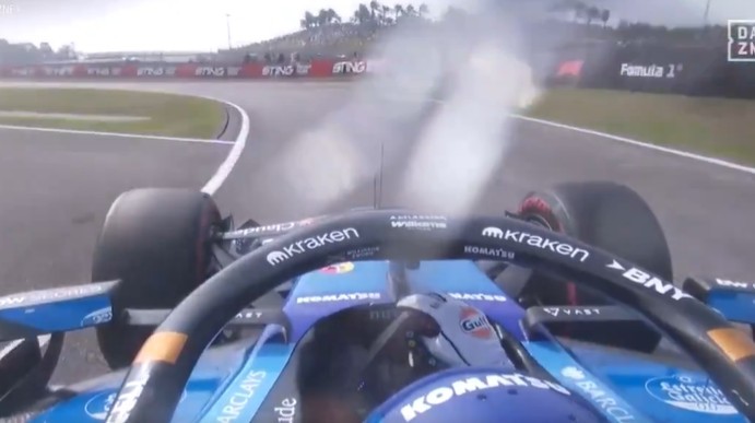 La pedrada sobre Carlos Sainz, a más de 200 km/h
