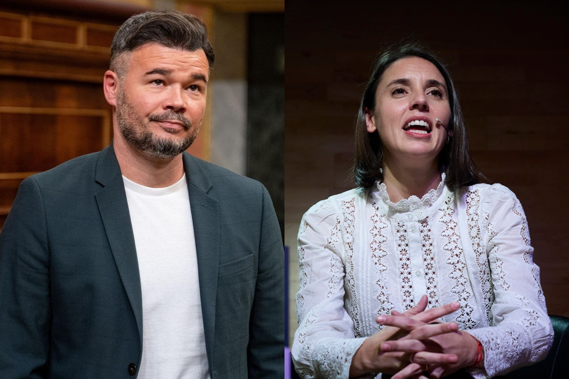ERC y Podemos perfilan un acuerdo electoral para el 29 de noviembre: Rufián haría campaña con Irene Montero