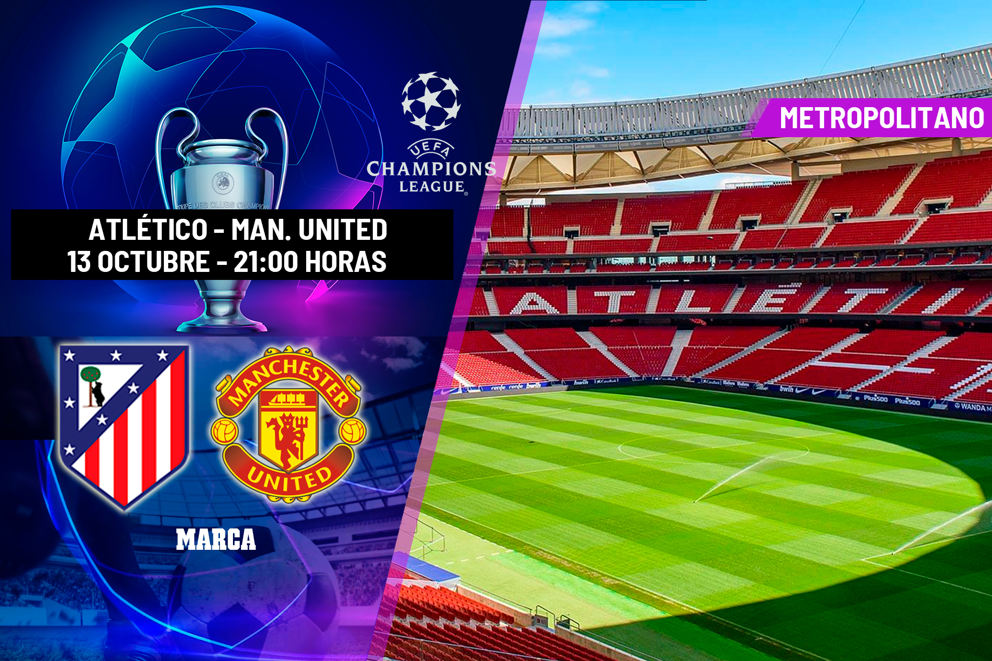 Atlético - Manchester United: horario y dónde ver en TV y online el partido de Champions League
