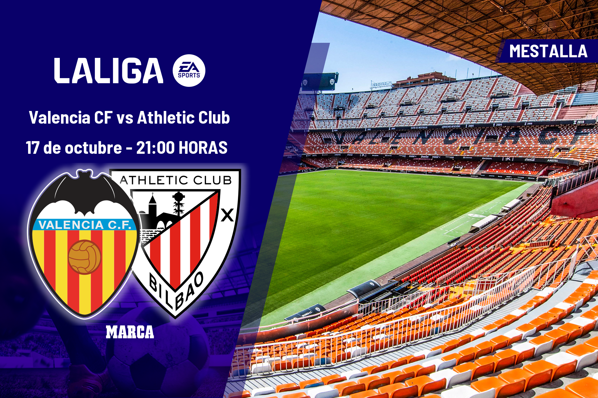 فالنسيا CF - نادي أثليتيك: الجدول، مكان مشاهدة مباراة الدوري الإنجليزي EA Sports على التلفاز والقناة