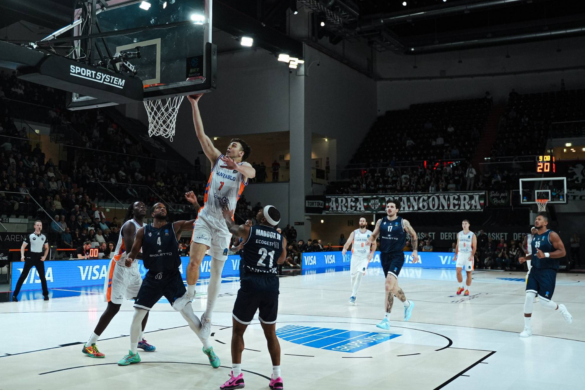 El San Pablo Burgos se desinfla tras el descanso y cae ante el Tortona (89-79)