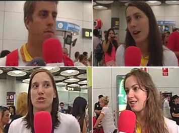 La delegaci�n espa�ola llega a Barajas