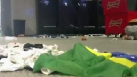 As� qued� el vestuario de Brasil tras la final de la Confederaciones
