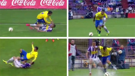 El agua aument� la dureza del Valladolid-Las Palmas, que acab� con dos expulsados