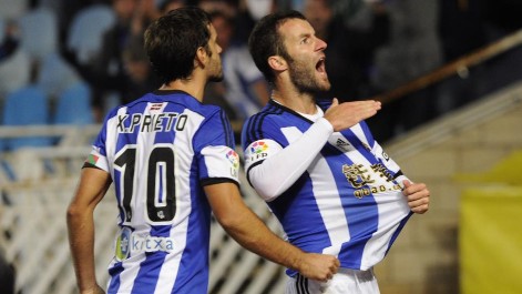 Gol de Aguirretxe (0-2) en el Levante-Real Sociedad