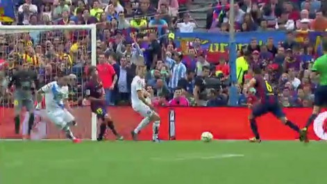 El golazo de Lucas P�rez en el Camp Nou