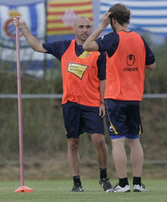 De la Pe�a durante el anterior entrenamiento.