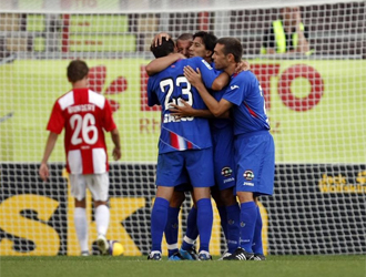 El Getafe celebra su segundo tanto