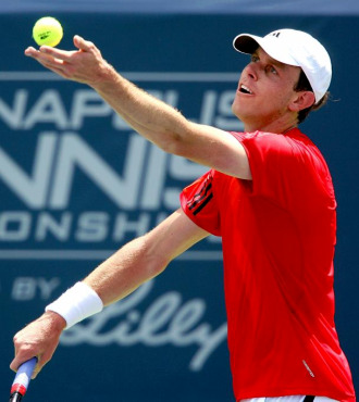 Sam Querrey, durante su victoria ante Frank Dancevic.