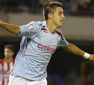 Joselu celebra un gol en esta pretemporada.