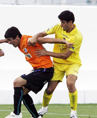 Lance del partido entre el M�laga y el C�diz