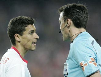 Mejuto con Navas durante el partido