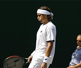 Ferrer se lamenta en un partido.
