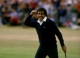 Severiano celebrando su triunfo en St Andews