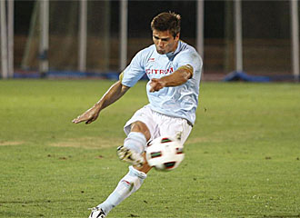 De Lucas durante el partido en Portugal.