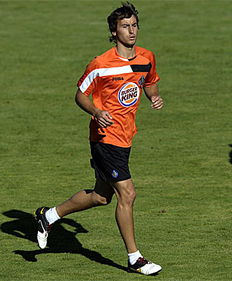 Mosquera, en un entrenamiento del Getafe.