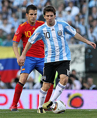 Leo Messi durante una acci�n en el partido frente a Espa�a