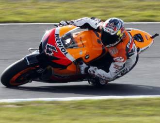 Andrea Dovizioso, a los mandos de su Honda en Motegi