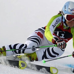 La alemana Maria Riesch durante la prueba.