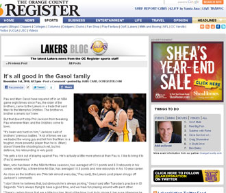 Informaci�n del The Orange County Register sobre los hermanos Gasol