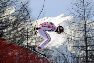 Michael Walchhofer, durante el descenso de Bormio