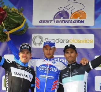 De izquierda a derecha: Farrar, Boonen y Bennati.