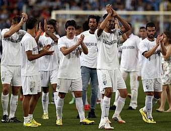 La plantilla del M�laga valora positivamente la temporada 2013-14