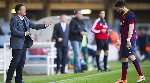 Eusebio seguir� dirigiendo al filial desde la banda del Mini / Alex Caparros (Marca)