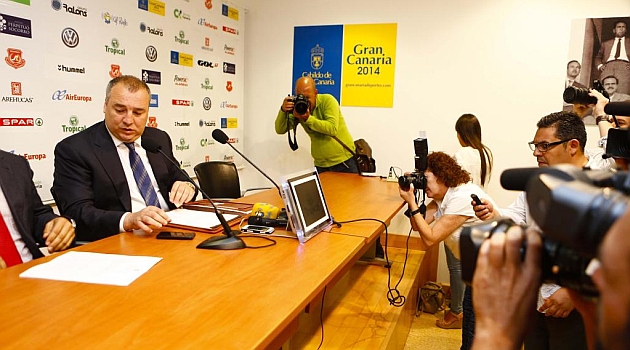 Miguel �ngel Ram�rez, durante la rueda de prensa de este mi�rcoles / Gerardo Ojeda (Marca)