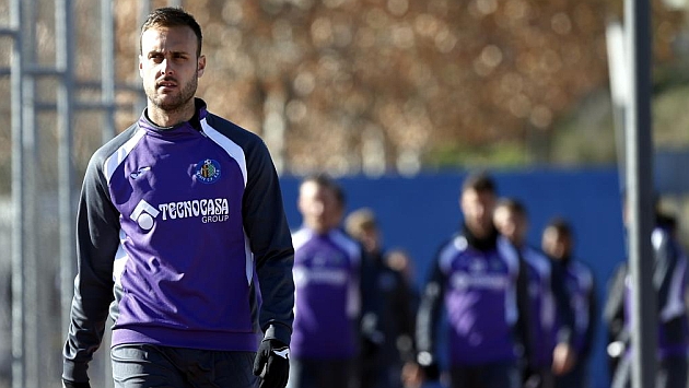 Cala, en un entrenamiento con el Getafe. / PABLO GARC�A (MARCA)
