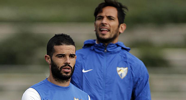 Casado durante un entrenamiento del M�laga / Pepe Ortega