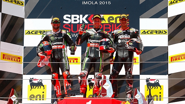 Podio de la segunda carrera en Imola/WorldSBK.com