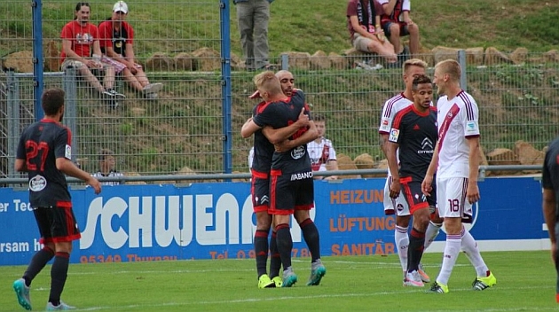 Los jugadores del Celta celebran un gol