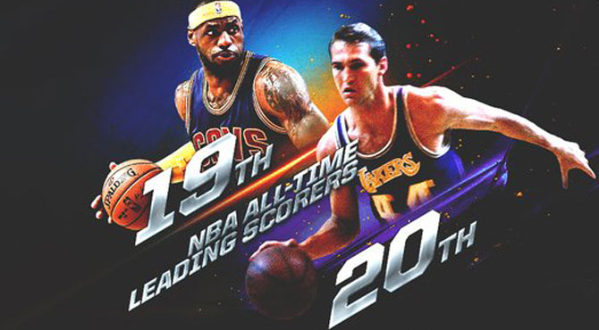 LeBron James se vuelve historia viva al superar al logo de la NBA, Jerry West