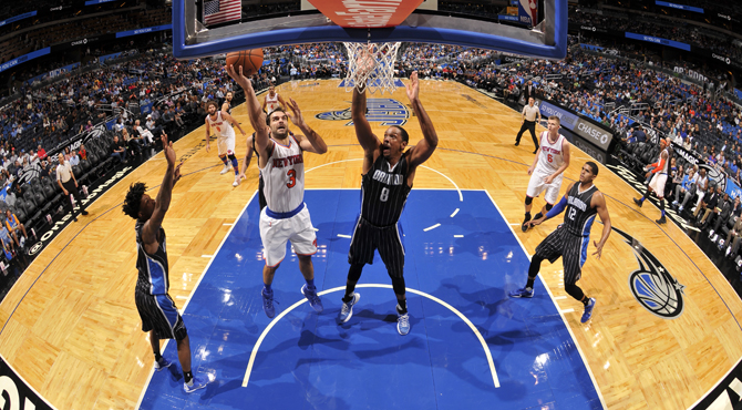 23 puntos y 4 triples de Calder�n y 6 tapones de Porzingis para los Knicks