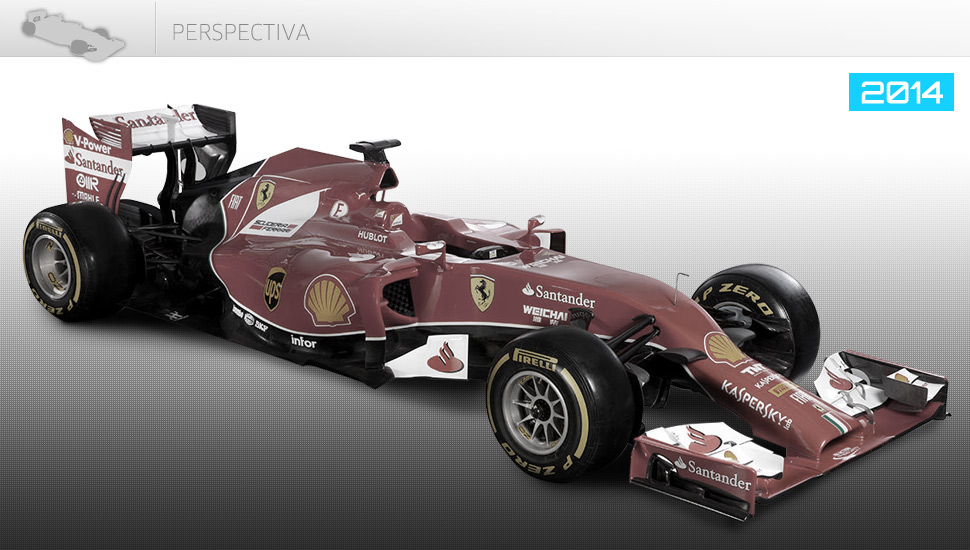 Vista en perspectiva del Ferrari F138