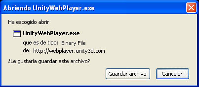 Pantalla para guardar la descarga