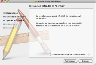 Pantalla de inicio de la instalaci&oacute;n